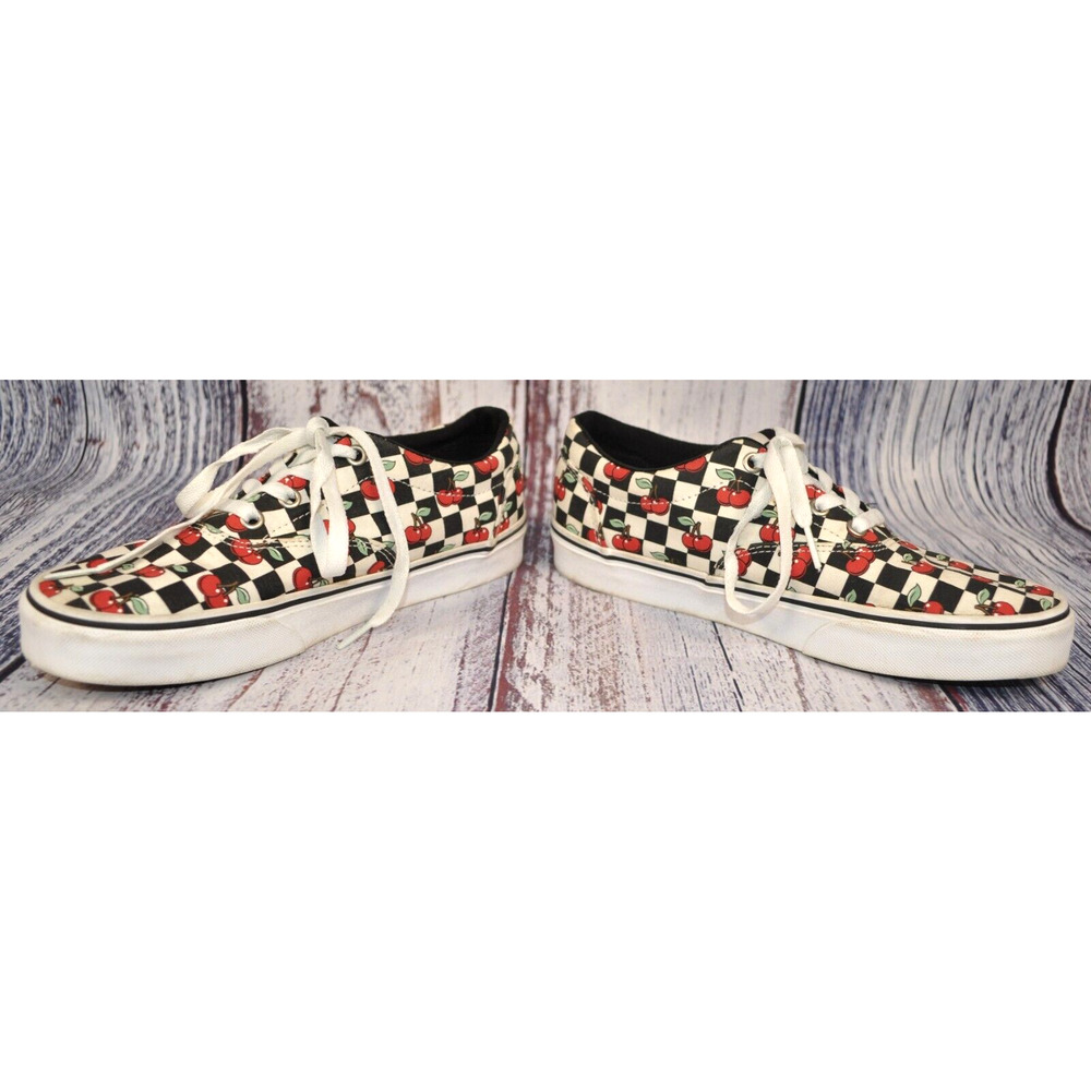 Vans Doheny Cherry Checker Black / White Checkerboard Shoes Woman's Size 8.5 - Picture 5 of 8